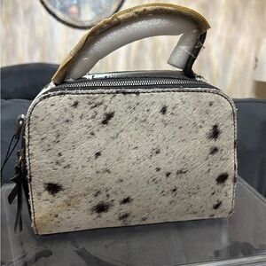 Chic Black and White Spotted Crossbody Bag
